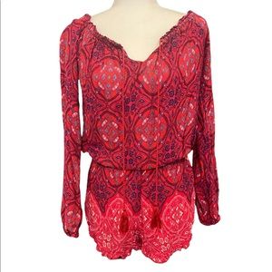 O’NEILL Red Long Sleeve Women’s Romper Size Medium
